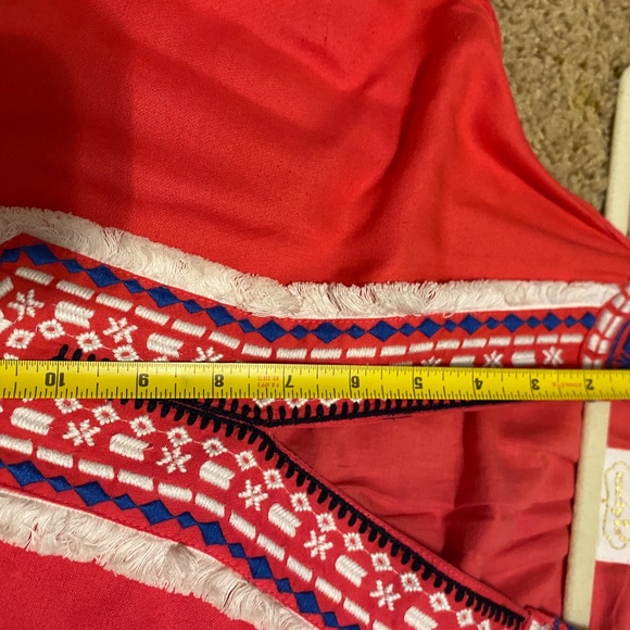 Mud Pie Women's Sleeveless Sundress Dress Sz.L Hot Pink with Blue and Cream Trim - Picture 16 of 16